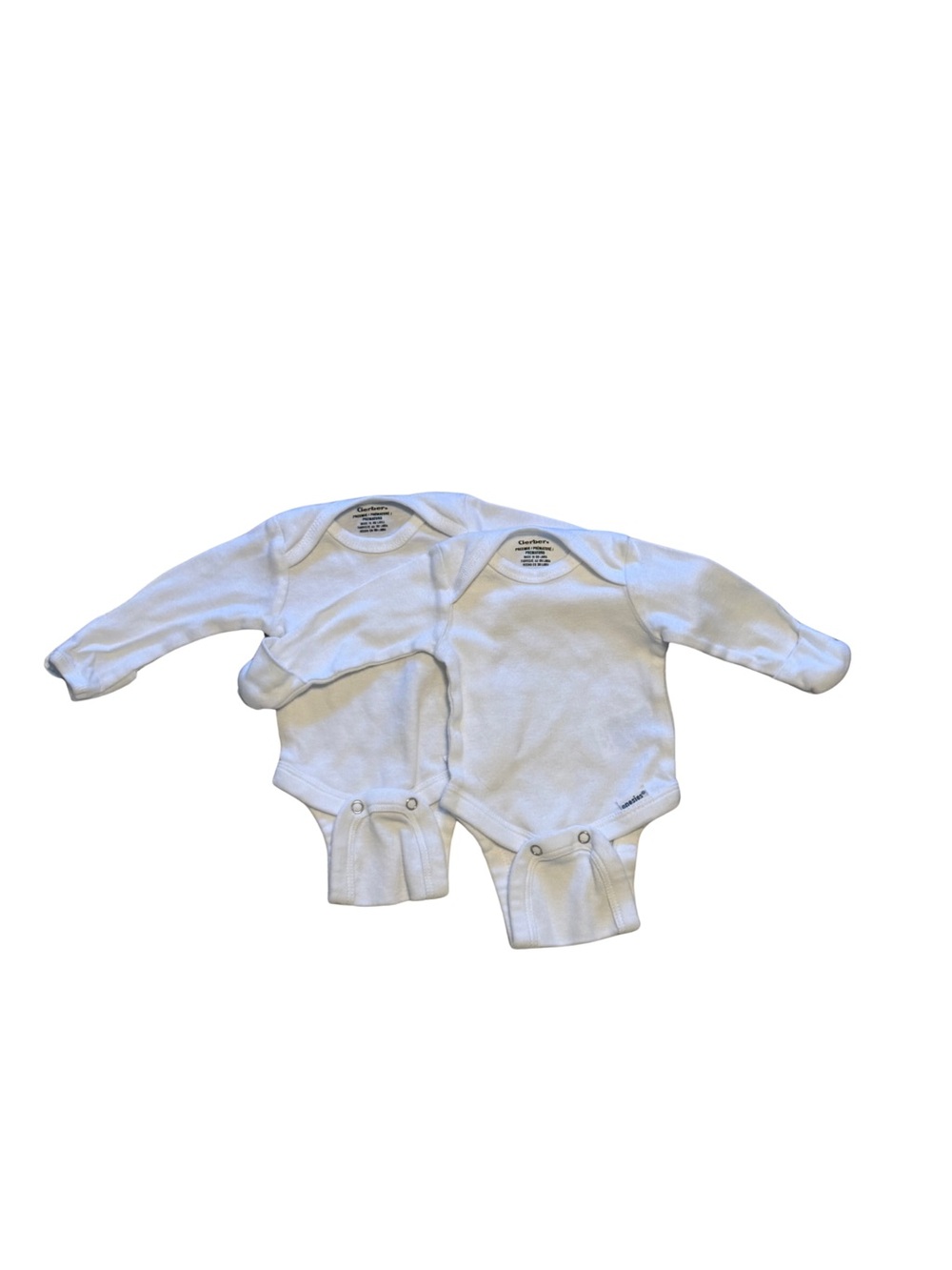 Gerber White Long-Sleeve Baby Bodysuit Set - 2 Pack